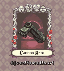  artist_name berserk border brand_of_sacrifice cannon conrad_(berserk) eclipse fantasy flower juanito_medina mechanical_arms mechanical_hands name_tag no_humans pixel_art portrait prosthesis prosthetic_arm prosthetic_hand rose single_mechanical_arm single_mechanical_hand slan_(berserk) sprite sprite_art twitter_username ubik_(berserk) void_(berserk) weapon 