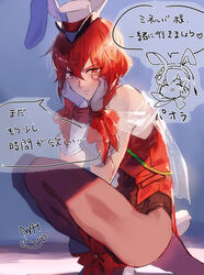  animal_ears armor black_leotard blush bow bowtie check_translation commentary_request detached_collar fake_animal_ears female fire_emblem fire_emblem:_mystery_of_the_emblem fire_emblem_heroes fishnet_pantyhose fishnets headband leotard looking_at_viewer mayo_(becky2006) minerva_(fire_emblem) minerva_(spring)_(fire_emblem) official_art palla_(fire_emblem) palla_(spring)_(fire_emblem) pantyhose pegasus_knight_uniform_(fire_emblem) playboy_bunny rabbit rabbit_ears rabbit_tail red_armor red_hair short_hair smile solo strapless strapless_leotard tail translation_request wrist_cuffs 