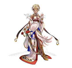  boots bouquet breasts bridal_gauntlets bridal_veil circlet cleavage dark-skinned_female dark_skin dress feather-trimmed_dress feather_trim female fire_emblem fire_emblem_awakening fire_emblem_heroes flavia_(bridal)_(fire_emblem) flavia_(fire_emblem) flower gold_bracelet gold_footwear high_heel_boots high_heels high_ponytail holding holding_bouquet holding_sword holding_weapon looking_at_viewer medium_breasts official_alternate_costume official_art ponytail red_flower rose sidelocks smile solo suzuki_rika sword veil weapon white_background white_dress 