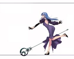  ass black_gloves braid dress exif_thumbnail_surprise fate/stay_night fate_(series) female gloves koyama_hirokazu long_dress medea_(fate) pointy_ears solo 