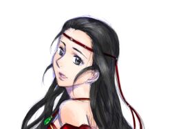  bare_shoulders black_eyes black_hair female female gensou_suikoden gensou_suikoden_ii idumi_kyouji jewelry jillia_blight long_hair necklace solo suikoden suikoden_ii tiara white_background 