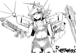  assault_rifle female girl gun laser_cannon long_hair mecha_musume radar rifle tatuya weapon 