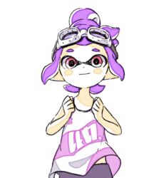  animated animated bad_id bad_twitter_id blush comamawa eyewear_on_head female glasses grey_pants inkling inkling_girl inkling_player_character jumping looking_at_viewer looping_animation pants pink_eyes pointy_ears purple_hair short_hair simple_background smile solo splatoon_(series) splatoon_2 tank_top tentacle_hair upper_body white_background white_tank_top 