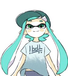  animated animated aqua_eyes aqua_hair aqua_hat bad_id bad_twitter_id blue_eyes blue_hair blue_hat blush comamawa female grey_pants hat inkling inkling_girl inkling_player_character jumping long_hair looking_at_viewer looping_animation pants pointy_ears shirt short_sleeves simple_background smile solo splatoon_(series) splatoon_2 upper_body white_background white_shirt 