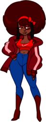  afro alpha_channel anthro boots canid canine canis clothing crop_top domestic_dog female footwear heart_(marking) high_heeled_boots high_heels jacket lips mammal markings midriff san_andrea shirt solo sovietcatparty topwear wide_hips 