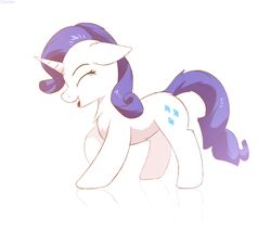  2019 closed_eyes cutie_mark equid equine female feral friendship_is_magic fur glazirka hair hasbro hooves horn mammal my_little_pony mythological_creature mythological_equine mythology open_mouth purple_hair quadruped rarity_(mlp) side_view simple_background solo standing tongue unicorn unicorn_horn white_background white_body white_fur white_horn 