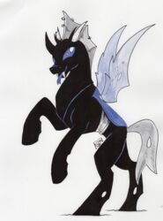  arthropod black_body blue_eyes changeling ellisarts evening_breeze exoskeleton feral friendship_is_magic hasbro hi_res hole_(anatomy) hooves insect_wings male my_little_pony piercing quadruped solo wings 