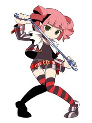  dark_hunter dark_hunter_4 drill_hair female himukai_yuuji legs pink_hair sekaiju_no_meikyuu sekaiju_no_meikyuu_1 solo thighhighs whip 