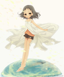  barefoot bear_(artist) earth_(planet) female grey_hair original planet solo yellow_eyes 