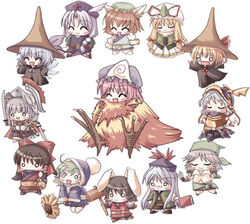  6+girls annotated artist_request black_mage_(final_fantasy) chen chibi chocobo cirno dragoon dragoon_(final_fantasy) final_fantasy final_fantasy_iii geomancer_(final_fantasy) hakurei_reimu inaba_tewi izayoi_sakuya kamishirasawa_keine kazami_yuuka knight konpaku_youmu lowres monk_(final_fantasy) multiple_girls ninja ninja_(final_fantasy) parody photoshop_(medium) ranger_(final_fantasy) remilia_scarlet rumia saigyouji_yuyuko scholar_(final_fantasy) summoner_(final_fantasy) thief_(final_fantasy) touhou warrior_(final_fantasy) yagokoro_eirin yakumo_yukari 