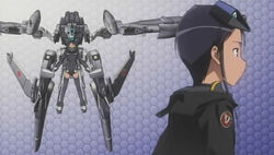  aesha_krishnam anime_screenshot bindi black_footwear black_hair black_legwear black_leotard boots female leotard mecha military motion_slit robot science_fiction sky_girls thigh_boots thighhighs 