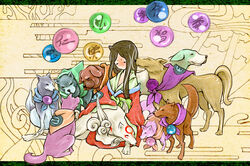  amaterasu_(ookami) bad_id bad_pixiv_id canine female meteon multiple_dogs okami princess_fuse 