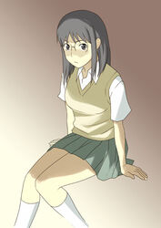  dennou_coil female glasses harakawa_tamako school_uniform solo sweater_vest vest yizumi 