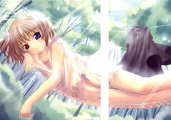  angelic_serenade angelic_serenade_art_collection artbook bloomers day female frills hair_ornament hammock heterochromia lasty_farson laundry lingerie naruse_chisato nature outdoors rabbit_hair_ornament solo tenbatsu_angel_rabbie underwear 