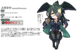  alpha_channel animal_humanoid avian avian_humanoid bird black_hair blonde_hair book border bottomwear breasts clothed clothing cormorant eyewear fan_character feathered_wings feathers female footwear glasses grey_hair hair hair_over_eye head_wings holding_object humanoid japanese_text kemono_friends legwear long_hair multicolored_eyes one_eye_obstructed pencil_skirt shawl shirt shoes skirt sleeveless_shirt smile solo spectacled_cormorant text tights topwear translated transparent_border watermark wings yellow_eyes yoshida_hideyuki 