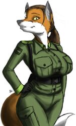  anthro canid canine clothed clothing female fox fur hair kraken_(artist) looking_at_viewer mammal smile solo wide_hips 