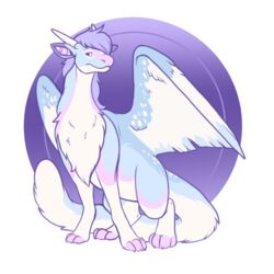  1:1 artfight2020 blue_body blue_fur countershading dragon feathered_wings feathers front_view full-length_portrait fur furred_dragon furred_scalie hair hair_over_eye hi_res horn long_hair looking_at_viewer male mythological_creature mythological_scalie mythology neck_tuft nude oberyon one_eye_obstructed portrait purple_hair rhari scalie simple_background solo spread_wings tail tuft white_background white_body white_countershading white_fur wings 