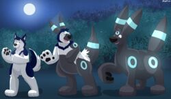  absurd_res alsoflick anthro base_one_layout basic_sequence belly big_nose black_nose black_pawpads blue_body blue_fur canid canine canis dark_body dark_fur domestic_dog eeveelution feral fur generation_2_pokemon grey_body grey_fur hi_res husky kobbthehusky linear_sequence male mammal moon nintendo nordic_sled_dog nose_expansion one_row_layout overweight pawpads pokemon pokemon_(species) sequence shiny_pokemon snout solo species_transformation spitz three_frame_image three_frame_sequence transformation transformation_sequence umbreon white_body white_fur 