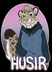  anthro badge digital_media_(artwork) felid hi_res male mammal pantherine rhari snow_leopard solo 