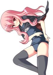  blush cape knee_socks long_hair louise_fran&ccedil;oise_le_blanc_de_la_valli&egrave;re mizugi pink_eyes pink_hair school_uniform sukumizu zero_no_tsukaima 