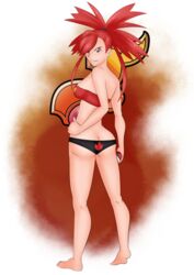  ass asuna_(pokemon) breasts dante_redstone female gym_leader looking_at_viewer pokemon red_eyes red_hair 