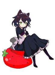  1boy animal_ears animated animated blinking cat_ears full_body kiki_(tsunya) lowres male_focus otoko_no_ko pantyhose pixel_art ryoune_yami solo transparent_background utau 