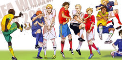  america_(hetalia) axis_powers_hetalia brazil brazil_(hetalia) england england_(hetalia) france france_(hetalia) germany germany_(hetalia) italy italy_(hetalia) japan japan_(hetalia) multiple_boys northern_italy_(hetalia) soccer south_africa south_africa_(hetalia) spain spain_(hetalia) united_kingdom_(hetalia) united_states 