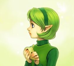  bad_id bad_pixiv_id blue_eyes female green_hair green_hairband hairband instrument lowres ocarina pointy_ears saria_(zelda) shiwashiwa_no_kinchakubukuru short_hair the_legend_of_zelda the_legend_of_zelda:_ocarina_of_time 