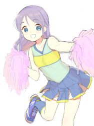  bad_id bad_pixiv_id blue_eyes cheerleader female higebu inazuma_eleven inazuma_eleven_(series) kudou_fuyuka long_hair open_mouth pom_pom_(cheerleading) purple_hair skirt solo 