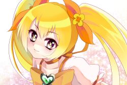  bad_id bad_pixiv_id blonde_hair bow brooch choker cure_sunshine female hair_ribbon heart heart_brooch heartcatch_precure! jewelry kurabayashi long_hair looking_at_viewer magical_girl myoudouin_itsuki orange_bow orange_choker precure ribbon smile solo twintails yellow_bow 