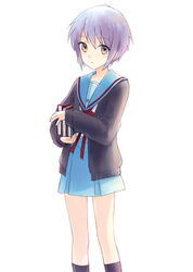  blue_sailor_collar book cardigan female kita_high_school_uniform lowres nagato_yuki no_eyewear purple_hair sailor_collar school_uniform serafuku short_hair solo suzumiya_haruhi_no_yuuutsu winter_uniform yohsuke_(kanoto_yousuke) 