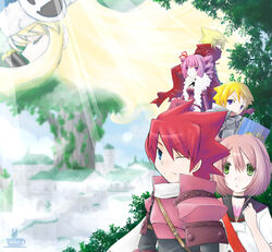  3boys 3girls :o alchemist_(sekaiju) alchemist_3_(sekaiju) annotated armor bad_anatomy blonde_hair blue_eyes blunt_bangs blush breasts brown_hair castle choker cleavage closed_eyes cloud dark_hunter dark_hunter_4 drill_hair elbow_gloves everyone faceless faceless_male flat_chest frown fur_trim gloves green_eyes gunner_(sekaiju) gunner_2_(sekaiju) hair_over_eyes hair_ribbon hat light_rays long_hair looking_at_viewer looking_away looking_back medic_(sekaiju) medic_2_(sekaiju) medium_breasts minyo multiple_boys multiple_girls one_eye_closed open_mouth outdoors paladin_(sekaiju) paladin_1_(sekaiju) pink_hair profile purple_eyes red_hair ribbon scarf sekaiju_no_meikyuu sekaiju_no_meikyuu_2 shield short_hair short_shorts shorts sitting sky smile spiked_hair strap sunbeam sunlight swordsman_(sekaiju) swordsman_3_(sekaiju) thighhighs tree twin_drills twintails upper_body zettai_ryouiki 