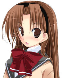  amatsuka_hikaru baby_princess bad_id bad_pixiv_id breasts brown_eyes brown_hair female hairband kuon_itsuki medium_breasts school_uniform solo 