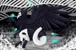  3:2 avian barefoot bird black_body black_feathers bone claws clothing corvid corvus_(genus) detailed_background digital_media_(artwork) dragon feathered_wings feathers feet female feral flaming_orb frostedscales full-length_portrait furgonomics horn hybrid leg_warmers legwear mask midair mostly_nude mythological_creature mythological_scalie mythology orb oscine passerine pathfinder portrait raven scalie side_view silestra_(frostedscales) skull skull_head solo spirit spot_color tail tail_clothing tail_warmer thick_tail thick_thighs white_claws white_clothing white_legwear wings 