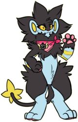  alpha_channel anthro bandana black_body black_fur blue_body blue_fur clothing female fur generation_4_pokemon guildmaster hi_res kerchief luxray meep_(artist) nintendo paws pin_(disambiguation) pokemon pokemon_(species) pokemon_mystery_dungeon semi-anthro simple_background solo spike_chunsoft standing yellow_eyes 