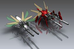  3d after_war_gundam_x ant bug cannon commentary_request gundam mecha nisei_muramasa no_humans nonoke-alternative parody reflection robot sansei_muramasa soukou_akki_muramasa spider 