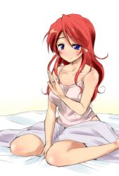  bad_id bad_pixiv_id blush female fuurin_kingyou gemini_sunrise jewelry long_hair purple_eyes red_hair ring sakura_taisen sakura_taisen_v smile solo wedding_ring 