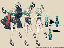  :d belt bottle breasts commentary_request female full_body green_hair highres horns ji_no little_match_girl_(sinoalice) looking_at_viewer molotov_cocktail official_art open_mouth oversized_clothes platform_footwear red_eyes reference_sheet scarf single_horn sinoalice sleeves_past_wrists small_breasts smile square_enix teeth translation_request upper_teeth_only 