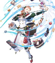  annette_fantine_dominic annette_fantine_dominic_(winter) arrow_(projectile) boots bow_(weapon) braid braided_hair_rings breasts capelet closed_eyes dress elbow_gloves female fire_emblem fire_emblem:_three_houses fire_emblem_heroes full_body fur_trim gloves highres holding holding_bow_(weapon) holding_weapon kiyu_(zuyu) knee_boots long_sleeves medium_breasts non-web_source official_art open_mouth orange_hair pom_pom_(clothes) smile solo tachi-e teeth transparent_background twin_braids twintails upper_teeth_only weapon 