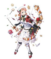  annette_fantine_dominic annette_fantine_dominic_(winter) aqua_eyes arrow_(projectile) boots braid braided_hair_rings breasts broken_arrow capelet dress elbow_gloves female fire_emblem fire_emblem:_three_houses fire_emblem_heroes full_body fur_trim gloves highres kiyu_(zuyu) knee_boots long_sleeves looking_away medium_breasts non-web_source official_art open_mouth orange_hair pom_pom_(clothes) ribbon solo tachi-e torn_clothes transparent_background twin_braids twintails 