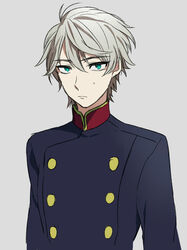  1boy aldnoah.zero commentary_request downscaled fezes green_eyes grey_hair image_sample md5_mismatch military military_uniform resized short_hair slaine_troyard tumblr_sample uniform 