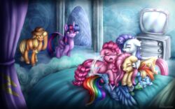  16:10 2015 9de-light6 alicorn applejack_(mlp) bed bedroom blonde_hair blue_body blue_feathers blue_fur blue_hair bodily_fluids clothing cowboy_hat crying curtains cutie_mark earth_pony equid equine feathered_wings feathers female feral fluttershy_(mlp) friendship_is_magic fur furniture group hair hasbro hat headgear headwear hi_res horn horse mammal mirror multicolored_hair multicolored_tail my_little_pony mythological_creature mythological_equine mythology orange_body orange_fur pegasus pink_body pink_fur pink_hair pinkie_pie_(mlp) pony purple_body purple_eyes purple_fur purple_hair rainbow_dash_(mlp) rainbow_hair rainbow_tail rarity_(mlp) reptile scalie smile tail tank_(mlp) tears tortoise turtle twilight_sparkle_(mlp) two_tone_hair unicorn white_body white_fur widescreen wings yellow_body yellow_fur 