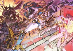  ainzer bad_end byakou cross-shaped_pupils dai-gurren dayakkaiser enkidu_(ttgl) female gember gurren-lagann highres kidd_knuckle king_kittan mecha moshogun nia_teppelin plugsuit robot sayrune scan shuzack solvernia sozoshin symbol-shaped_pupils tengen_toppa_gurren_lagann twin_boukun yoshinari_you 