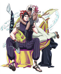  2boys highres hug jojo_no_kimyou_na_bouken multiple_boys squalo stand stand_(jojo) tiziano 