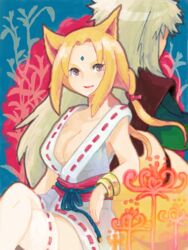  animal_ears blonde_hair jiraiya lantern_j naruto tamagokara tegaki tsunade 