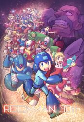  6+boys 6+girls absolutely_everyone absurdres aero_(mega_man) aile_(mega_man_zx) alia_(mega_man) android anniversary arm_cannon ashe_(mega_man) axl_(mega_man) barrett_(mega_man) beak beat_(mega_man) beret blank_eyes blonde_hair blue_eyes blush boots bow brown_eyes brown_hair canine ciel_(mega_man) cinnamon_(mega_man) commentary_request copy_x_(mega_man) copyright_name cyber_elf_x_(mega_man) dr._wily_(mega_man) dress earrings everyone facial_hair fur_collar geo_stelar_(mega_man) gloves goggles goggles_on_head green_eyes grey_(mega_man) grey_hair gustaff hair_between_eyes hair_ornament hair_ribbon harp_note_(mega_man) hat headband headgear helmet high_ponytail highres hood hoodie iris_(mega_man) jacket jewelry kalinka_cossack_(mega_man) kuroi_susumu lan_hikari_(mega_man) layered_sleeves long_hair long_sleeves luna_platz_(mega_man) mayl_sakurai_(mega_man) mega_man_(character) mega_man_(classic) mega_man_(series) mega_man_11 mega_man_battle_network_(series) mega_man_legends_(series) mega_man_legends_3 mega_man_star_force mega_man_volnutt mega_man_x4 mega_man_x7 mega_man_x_(series) mega_man_zero_(series) mega_man_zx mega_man_zx_advent megaman.exe moustache multiple_boys multiple_girls necktie netnavi non-humanoid_robot omega-xis_(mega_man) open_mouth outstretched_arm over-1_(mega_man) pantyhose_under_shorts pink_hair pocket ponytail red_eyes ribbon robot robot_animal rock rockman_xover roll.exe_(mega_man) roll_(mega_man) roll_caskett_(mega_man) running rush_(mega_man) serious short_hair short_over_long_sleeves short_sleeves shorts sidelocks silver_hair skirt sky smile sonia_strumm_(mega_man) star_(sky) star_(symbol) star_force_mega_man starry_background starry_sky tareme teeth tongue tron_bonne_(mega_man) tsurime twintails vent_(mega_man) visor weapon white_gloves x_(mega_man) zero(z)_(mega_man) zero_(mega_man) zipper 