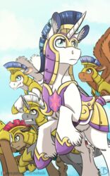  2017 armor equid equine friendship_is_magic galea group hasbro headgear helmet hi_res horn horse inuhoshi-to-darkpen male mammal my_little_pony mythological_creature mythological_equine mythology pegasus pony royal_guard_(mlp) shining_armor_(mlp) unicorn wings 