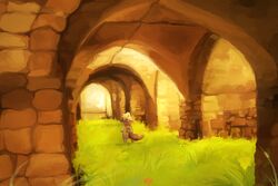  arches avoid_posting grass grau_(artist) plant rock scenery solo young 