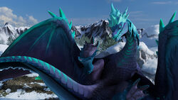  16:9 2021 3d_(artwork) 4k absurd_res ambiguous_gender auroth_the_winter_wyvern claws detailed_background digital_media_(artwork) dota dragon european_mythology female_(lore) feral hi_res ivorylagiacrus looking_at_viewer lying membrane_(anatomy) membranous_wings mountain mythological_creature mythological_scalie mythology on_back outside paws plant presenting raised_paw scales scalie smile snow solo spread_legs spreading tail teeth toe_claws tree western_dragon widescreen wings wyvern 