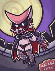  absurd_res anthro bat_ear_panties black_clothing black_panties black_underwear bottomwear breasts candy cape cat_lingerie chains cheek_tuft clothing cute_fangs dessert detailed_background eve_(maskedfurry) eyewear facial_tuft fangs female fishnet_clothing fishnet_legwear food fruit full_moon fur generation_5_pokemon gloves goggles halloween handwear hi_res holidays jack-o&#039;-lantern legendary_pokemon legwear lingerie maskedfurry metal_chain moon nintendo open_mouth open_smile panties pink_body pink_fur plant pokemon pokemon_(species) pumpkin smile solo sparkles teeth tuft under_boob underwear vampire_costume victini 